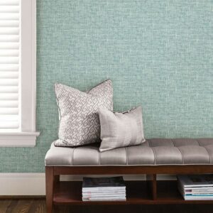 Aqua Poplin Texture Peel & Stick Wallpaper