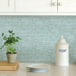 Aqua Poplin Texture Peel & Stick Wallpaper