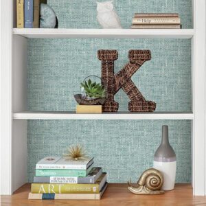Aqua Poplin Texture Peel & Stick Wallpaper