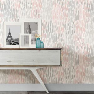 Blush Make It Rain Peel & Stick Wallpaper