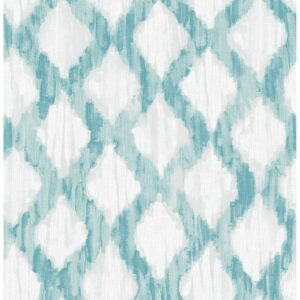 Teal Floating Trellis Peel & Stick Wallpaper