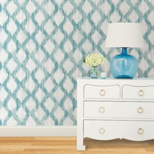 Teal Floating Trellis Peel & Stick Wallpaper