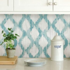 Teal Floating Trellis Peel & Stick Wallpaper