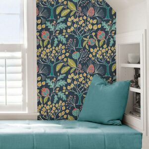 Groovy Garden Navy Peel & Stick Wallpaper