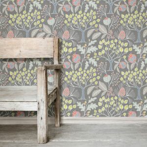 Groovy Garden Grey Peel & Stick Wallpaper