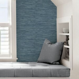 Navy Grassweave Peel & Stick Wallpaper