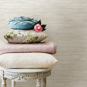 Cream Grassweave Peel and Stick Wallpaper