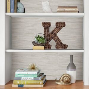 Cream Grassweave Peel and Stick Wallpaper