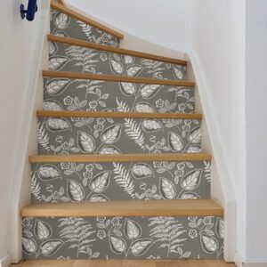 Grey Foliage Peel & Stick Wallpaper