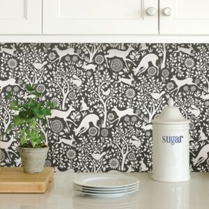 Charcoal Merriment Peel & Stick Wallpaper