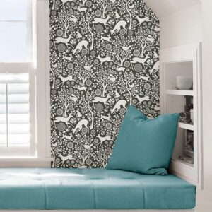 Charcoal Merriment Peel & Stick Wallpaper