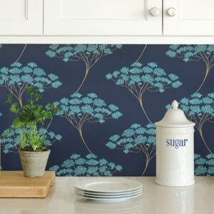 Blue Ficus Peel & Stick Wallpaper