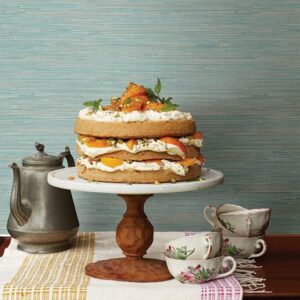 Tibetan Grasscloth Teal Peel & Stick Wallpaper