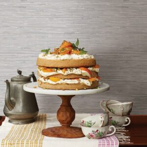 Tibetan Grasscloth Silver Peel & Stick Wallpaper