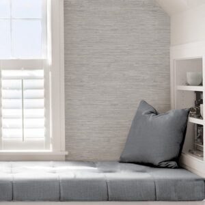 Tibetan Grasscloth Silver Peel & Stick Wallpaper