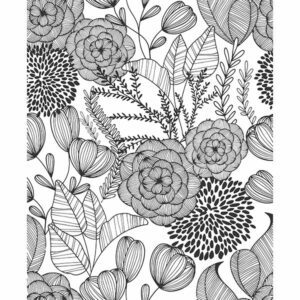 Black Secret Garden Peel & Stick Wallpaper