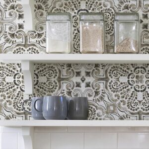 Black Florentine Tile Peel & Stick Wallpaper