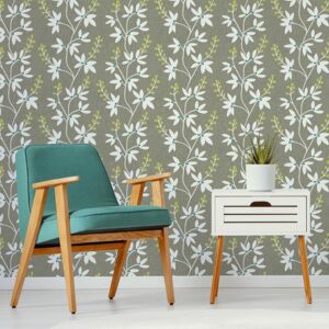 Taupe & Lime Fairfield Peel and Stick Wallpaper