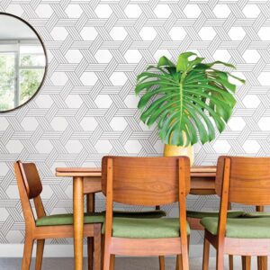 Scott Living Silver Illusion Self Adhesive Wallpaper