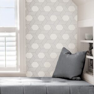 Scott Living Silver Illusion Self Adhesive Wallpaper