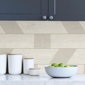 Scott Living Natural Graphic Shiplap Self Adhesive Wallpaper