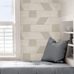 Scott Living Natural Graphic Shiplap Self Adhesive Wallpaper
