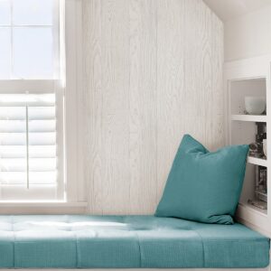 Timber White Peel and Stick Wallpaper