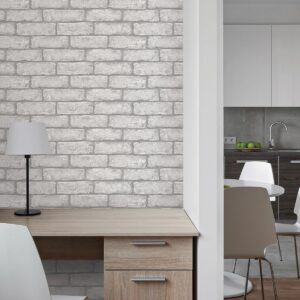Cambridge Brick Grey Peel & Stick Wallpaper