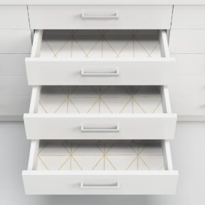 White & Gold Get In Line Peel & Stick Wallpaper