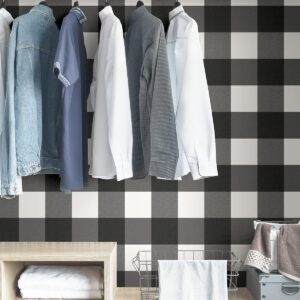 Charcoal Farmhouse Plaid Peel & Stick Wallpaper