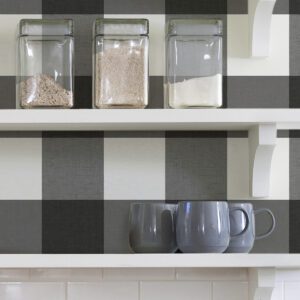 Charcoal Farmhouse Plaid Peel & Stick Wallpaper