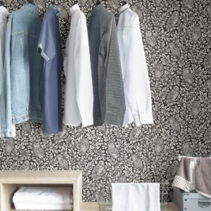 Charcoal Sleepy Owls Peel & Stick Wallpaper