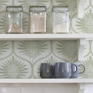 Green Primitive Leaves Peel & Stick Wallpaper