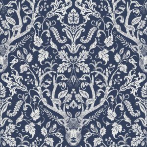 Navy Escape to the Forest Peel & Stick Wallpaper