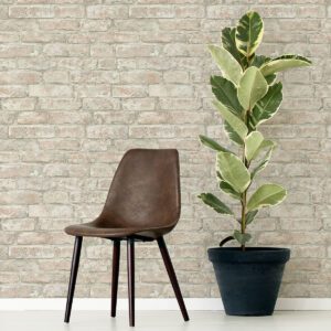 White Washed Denver Brick Peel and Stick Wallpaper