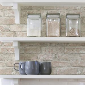 White Washed Denver Brick Peel and Stick Wallpaper