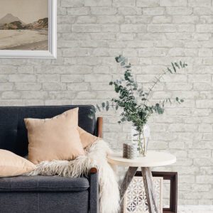 White Denver Brick Peel and Stick Wallpaper