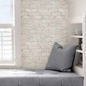 White Denver Brick Peel and Stick Wallpaper