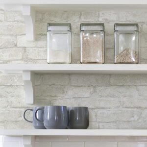 White Denver Brick Peel and Stick Wallpaper