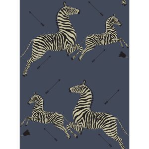 Denim Zebra Safari Scalamandré Self Adhesive Wallpaper