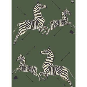 Serengeti Green Zebra Safari Scalamandré Self Adhesive Wallpaper