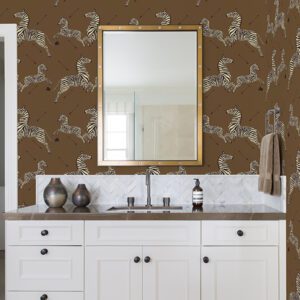 Safari Brown Zebra Safari Scalamandré Self Adhesive Wallpaper