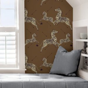 Safari Brown Zebra Safari Scalamandré Self Adhesive Wallpaper