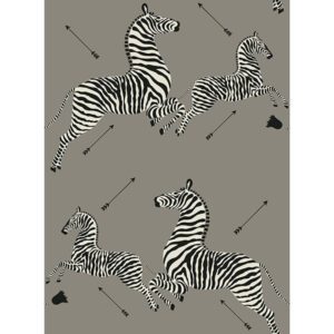 Grey Zebra Safari Scalamandré Self Adhesive Wallpaper