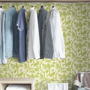 Pear Balinese Peacock Scalamandré Self Adhesive Wallpaper