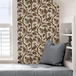 Java Balinese Peacock Scalamandré Self Adhesive Wallpaper