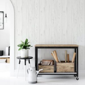 White Barnwood Peel and Stick Wallpaper