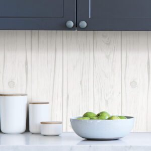 White Barnwood Peel and Stick Wallpaper