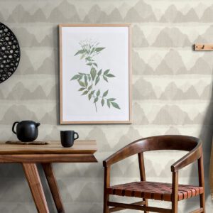 Taupe Mountain Peak Peel & Stick String Wallpaper