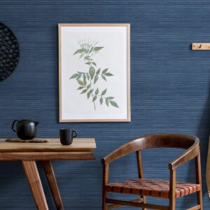 Indigo Crossweave Peel & Stick String Wallpaper
